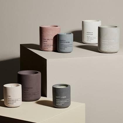 Soy Wax Scented Candle in Concrete Container – Small, 24hr Burn, Multiple Scents