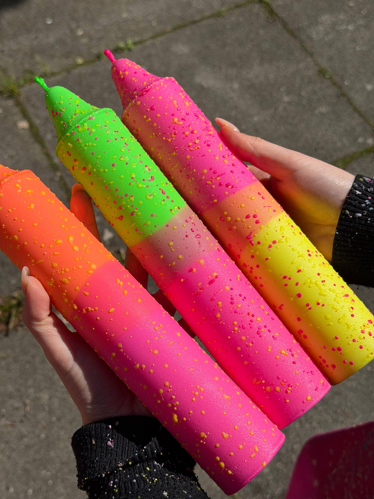 Block Candle, Summer Neon Confetti Mix (quantity of 1)