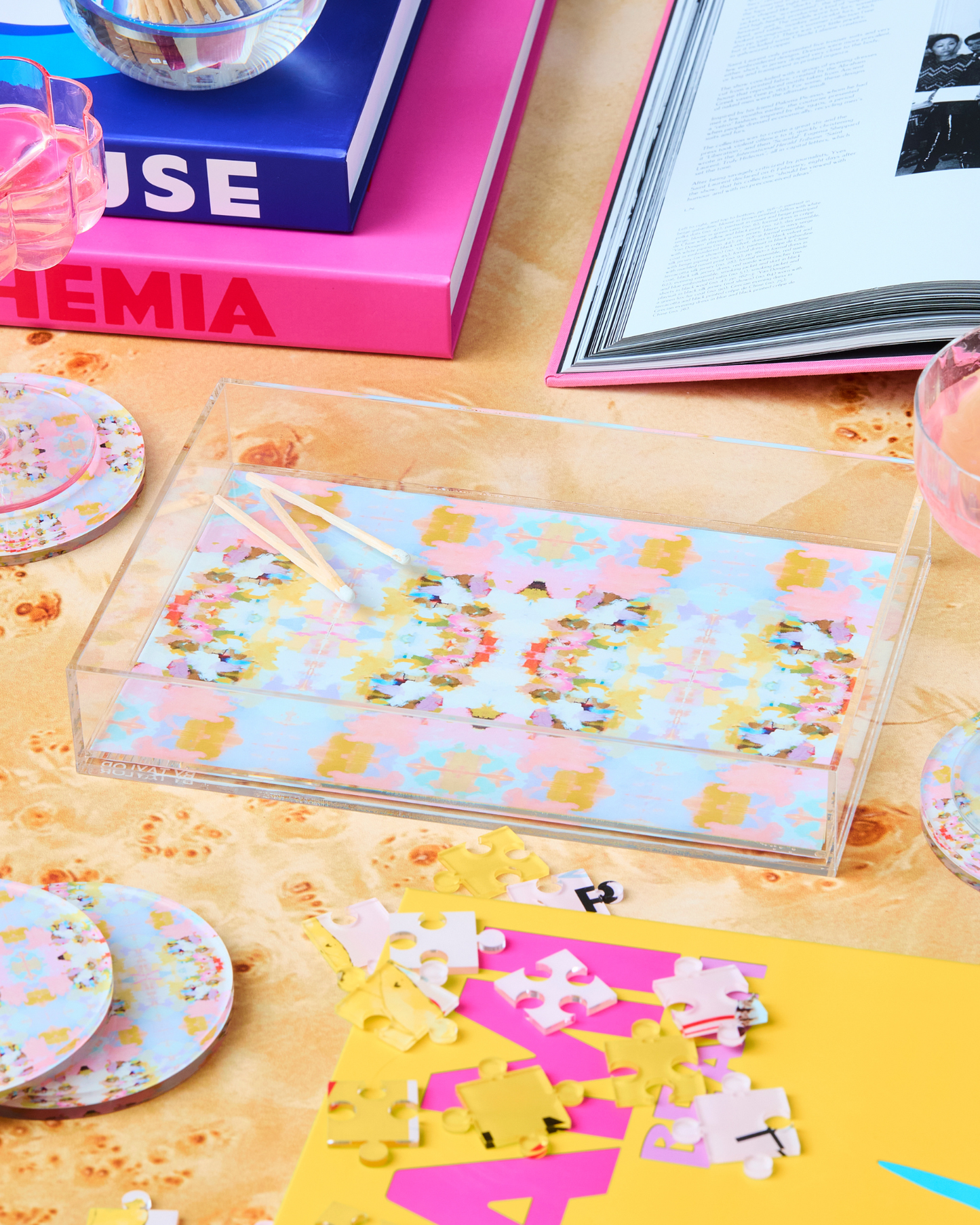 Brooks Avenue Pink Small Tray | Laura Park Designs x Tart