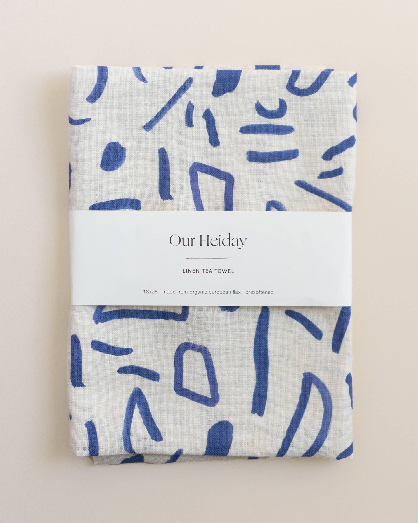 Everly Midnight Linen Tea Towel