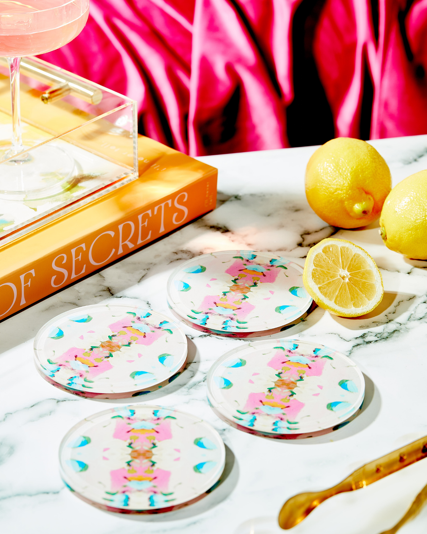 Monets Garden Pink Coaster | Laura Park Designs x Tart