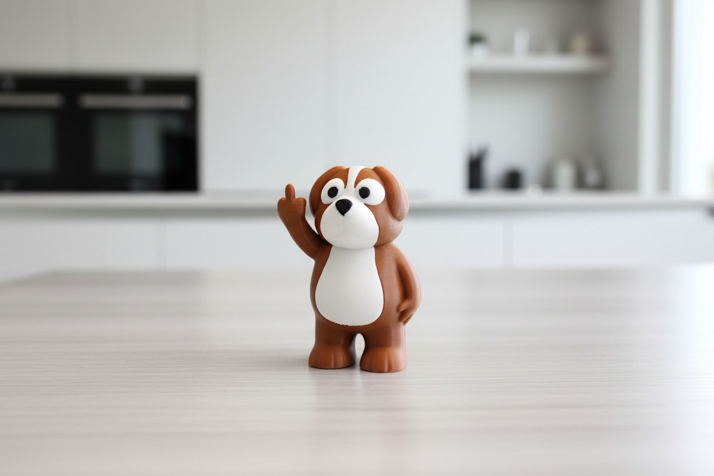 Dog Middle Finger Figurine, Funny Gag Gift