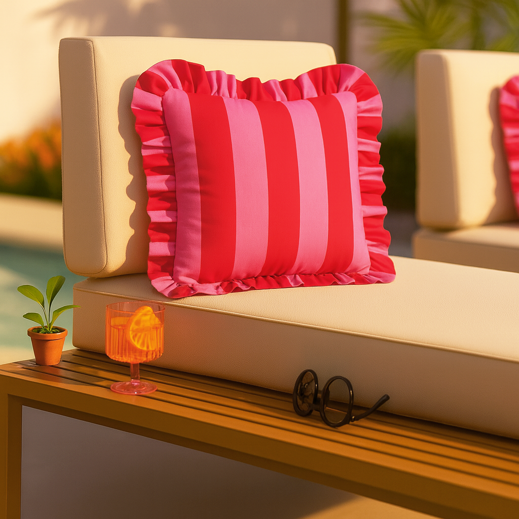 Quetzal Pillow - Hot Pink/Red