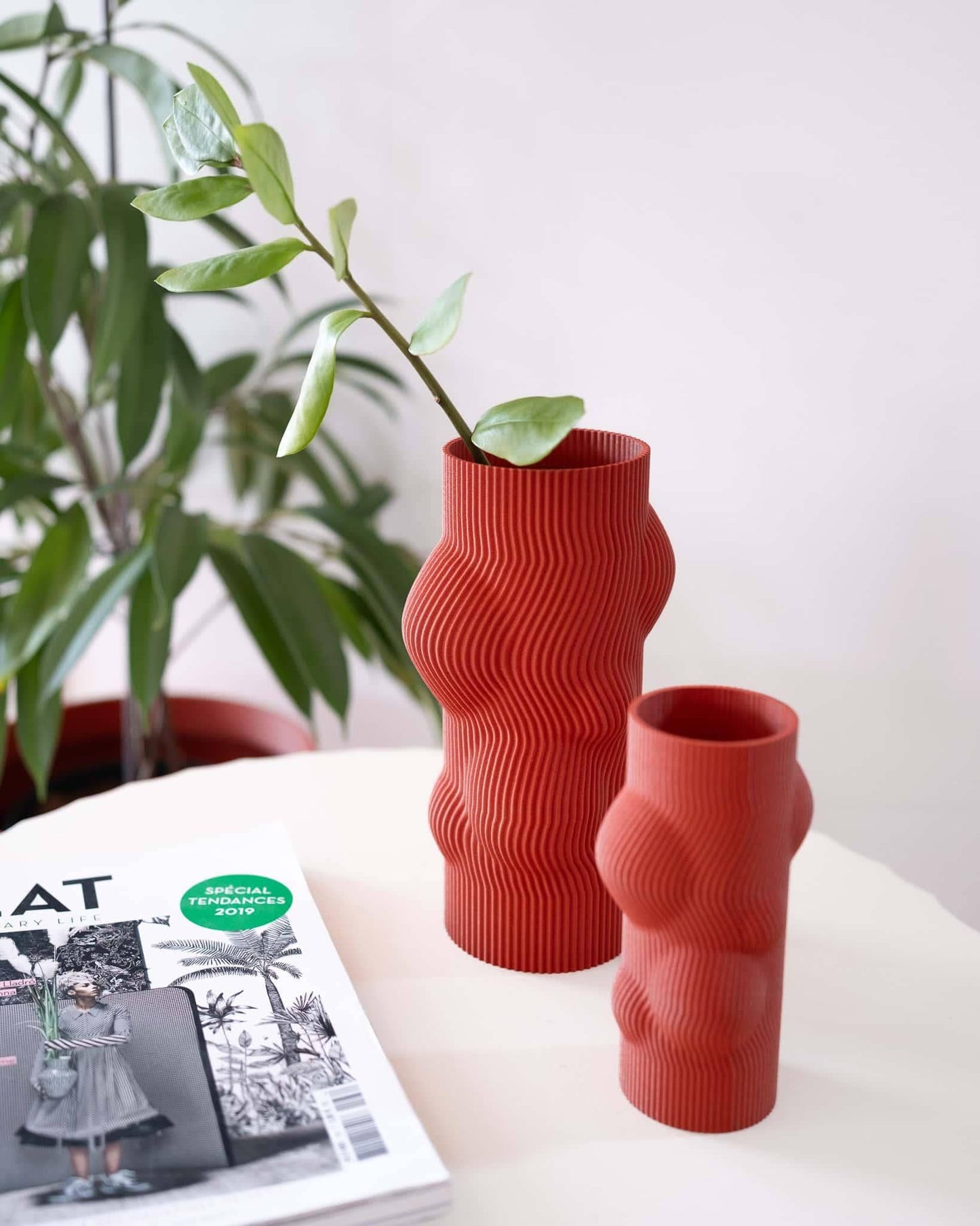 RIPPLE Sculptural Vase | Terracotta