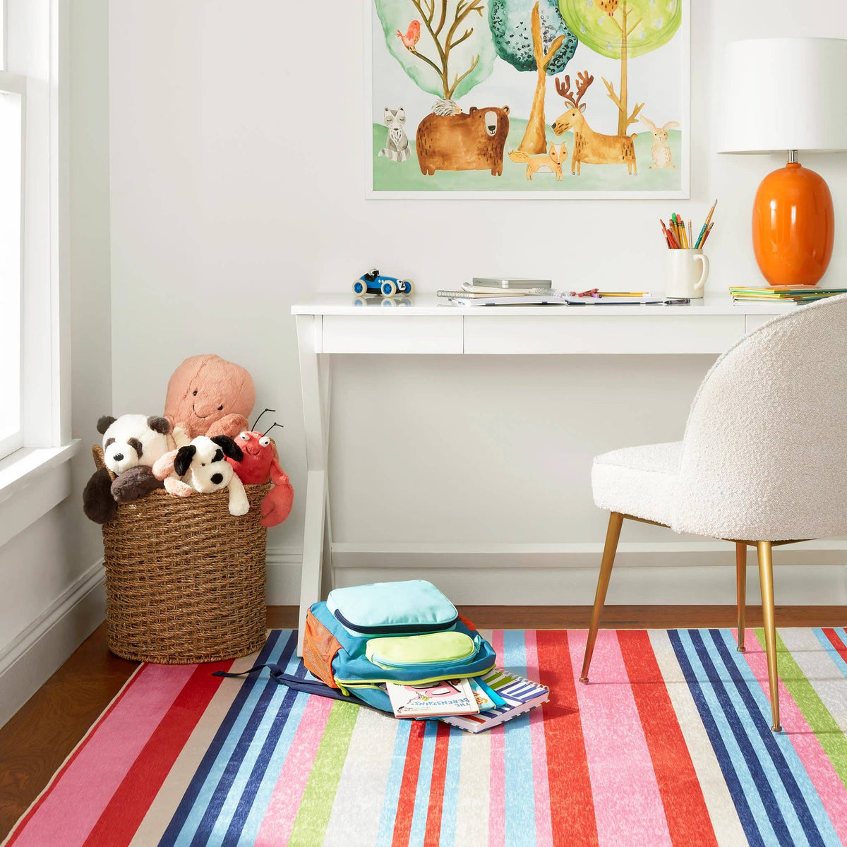 Beach Stripe Machine Washable Rug | Multi