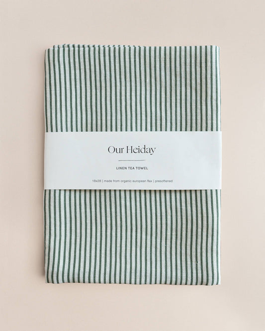 Classic Stripe Grove Organic Linen Tea Towel