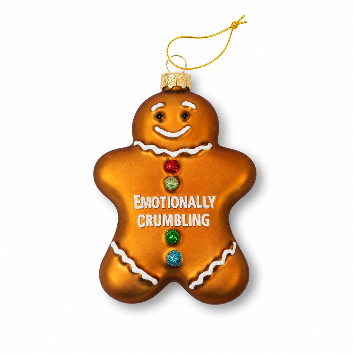 Emotionally Crumbling - Funny Glass Ornament, Holiday Gift