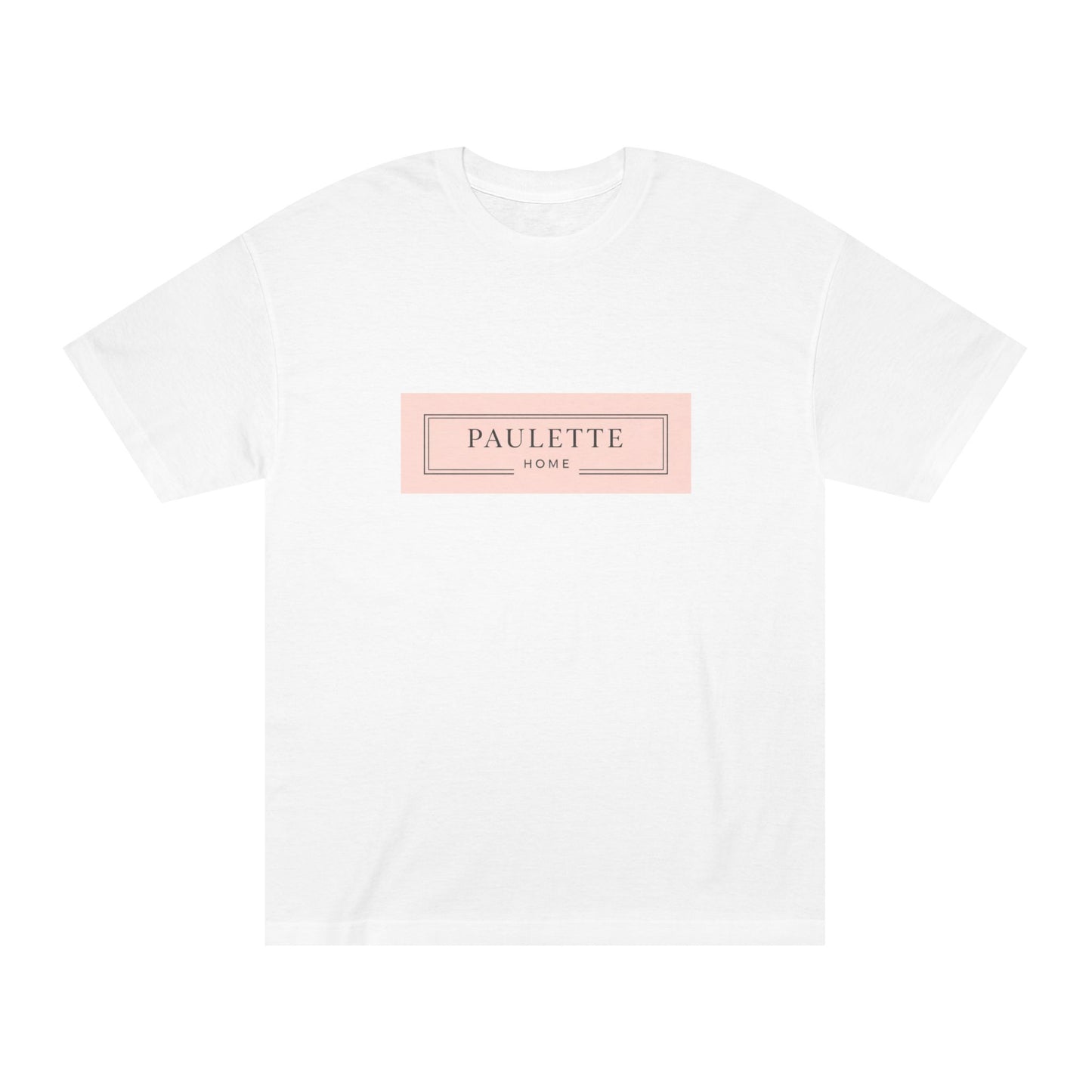 Classic Tee — 'Paulette Home' Minimal Pink Logo Shirt