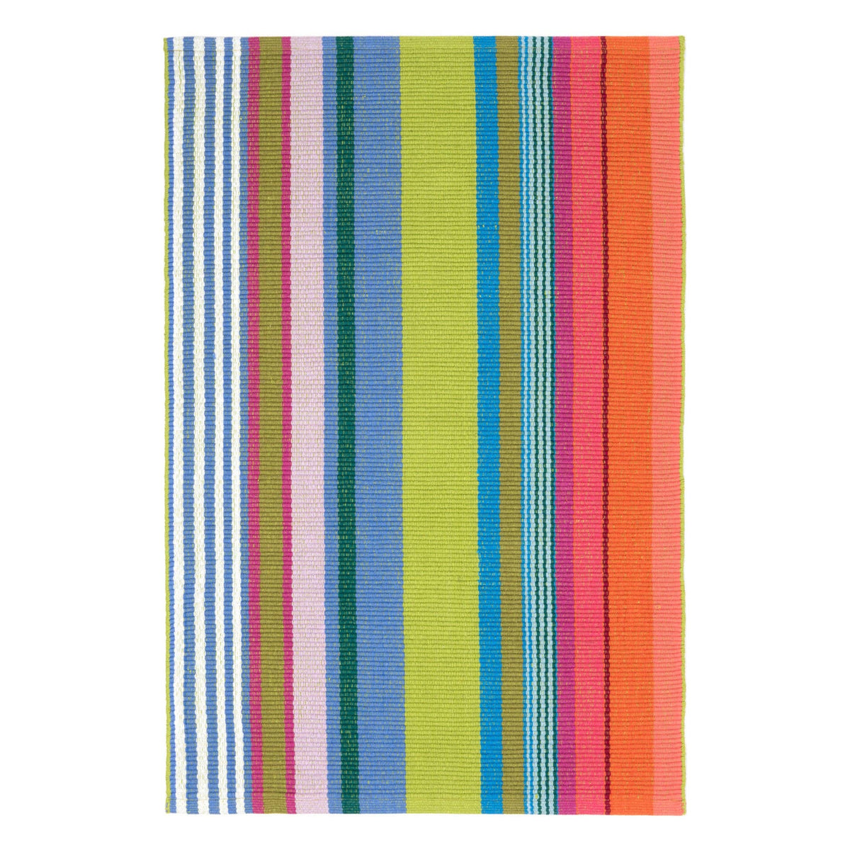Mellie Stripe Handwoven Cotton Rug Door Mat | Multi 2x3