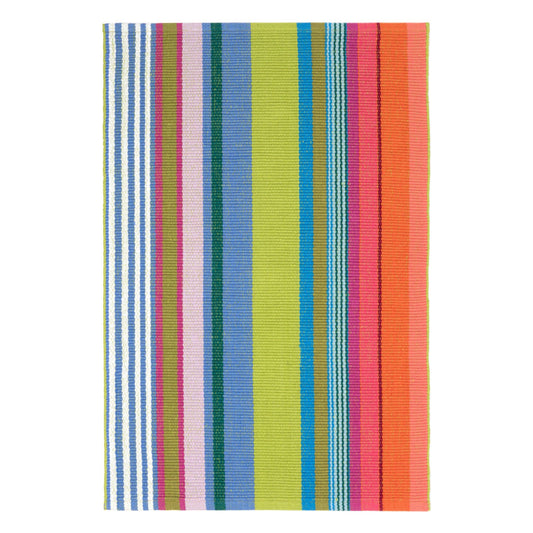 Mellie Stripe Handwoven Cotton Rug Door Mat | Multi 2x3