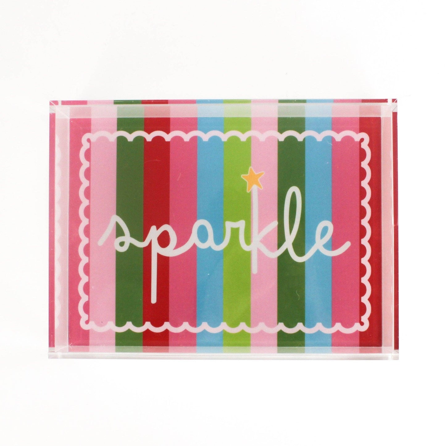 Holiday Sparkle Rectangular Acrylic Tray, 2 Sizes