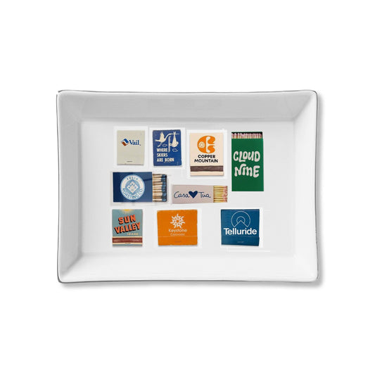 Ski Resorts Matches Ceramic Trinket Tray