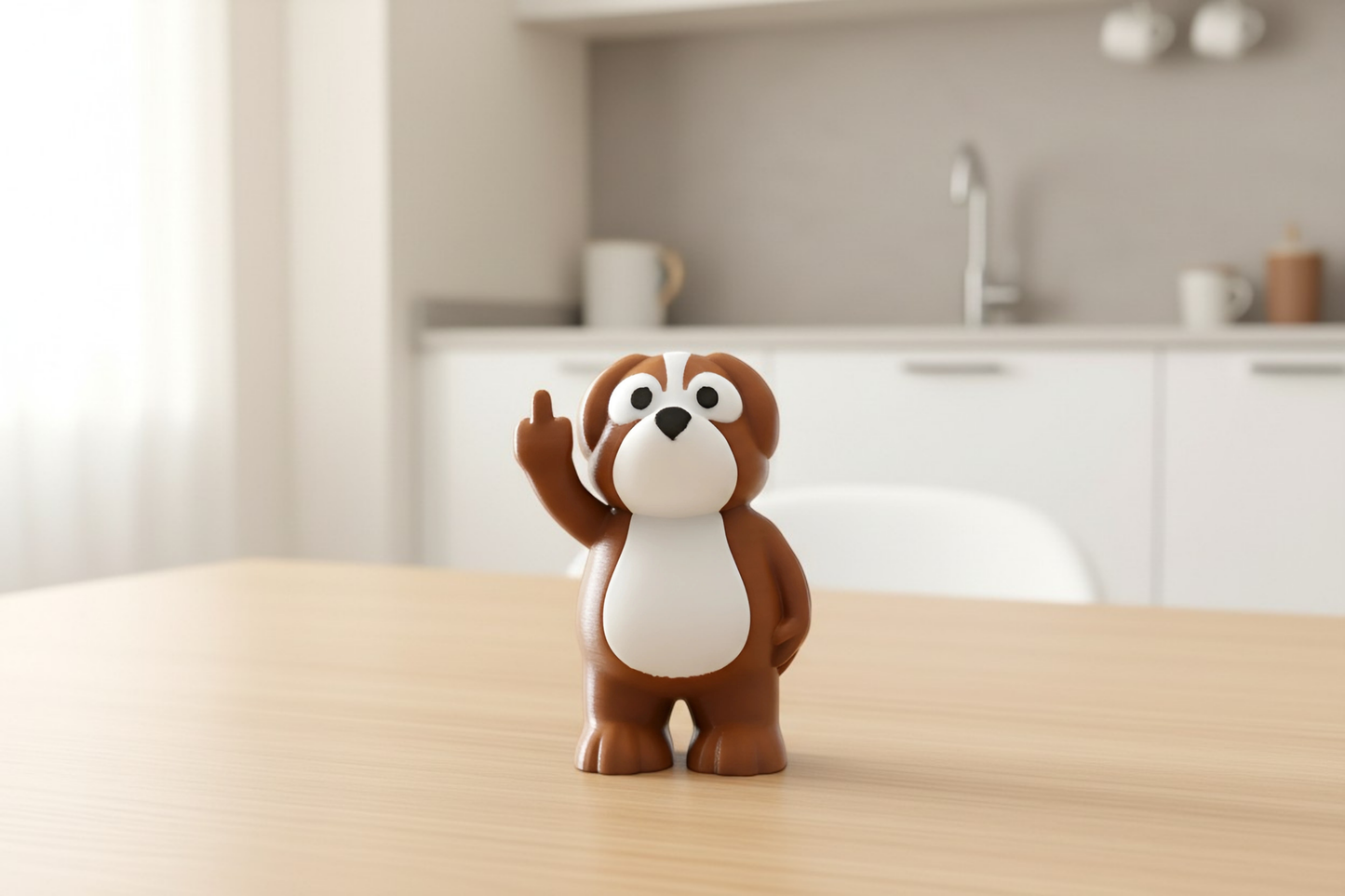 Dog Middle Finger Figurine, Funny Gag Gift