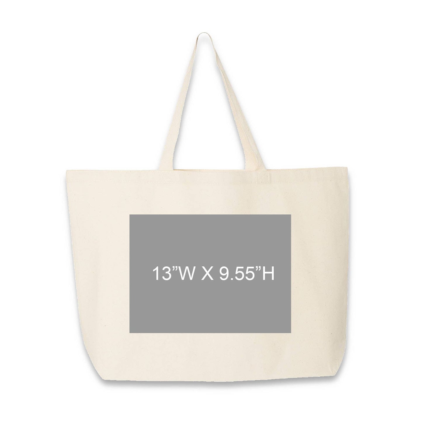 Custom Printed Large Canvas Tote Bag with Your Design