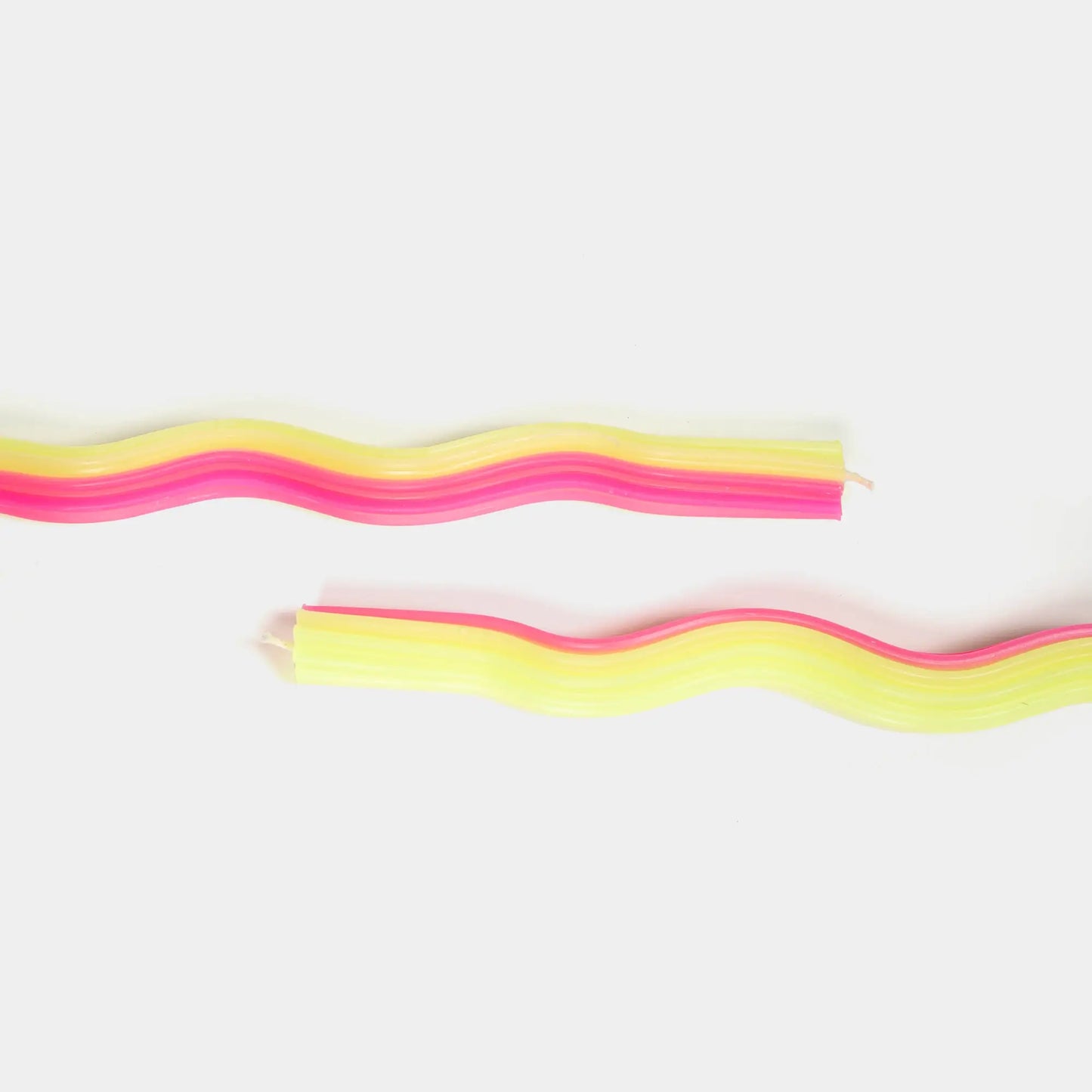 Wiggle Candles - Yellow & Pink (2 Pack) - 11" Vibrant Tapers