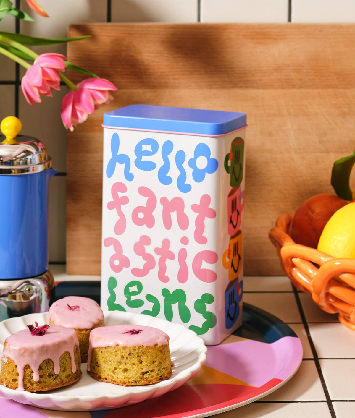 Happy Nice Brew Time Kitchen Storage Tin