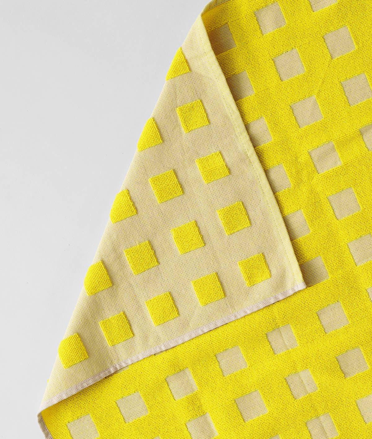 Squares Woven Terry Tea Towel – Oat/Yellow