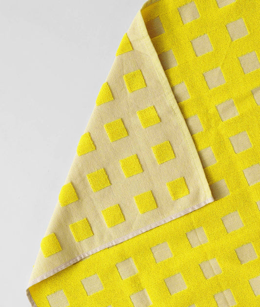 Squares Woven Terry Tea Towel – Oat/Yellow