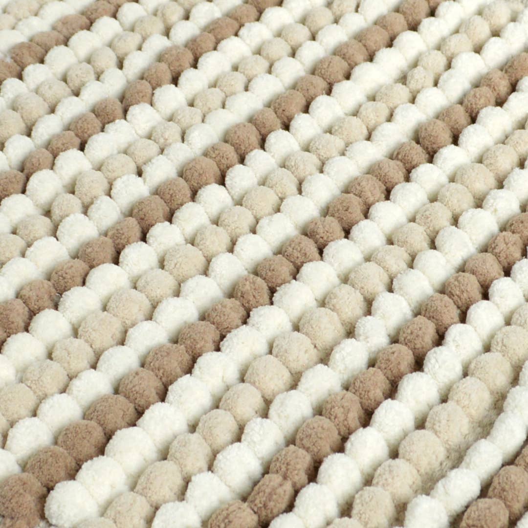 Striped Chunky Bobble Bath Mat - Super Soft & Absorbent
