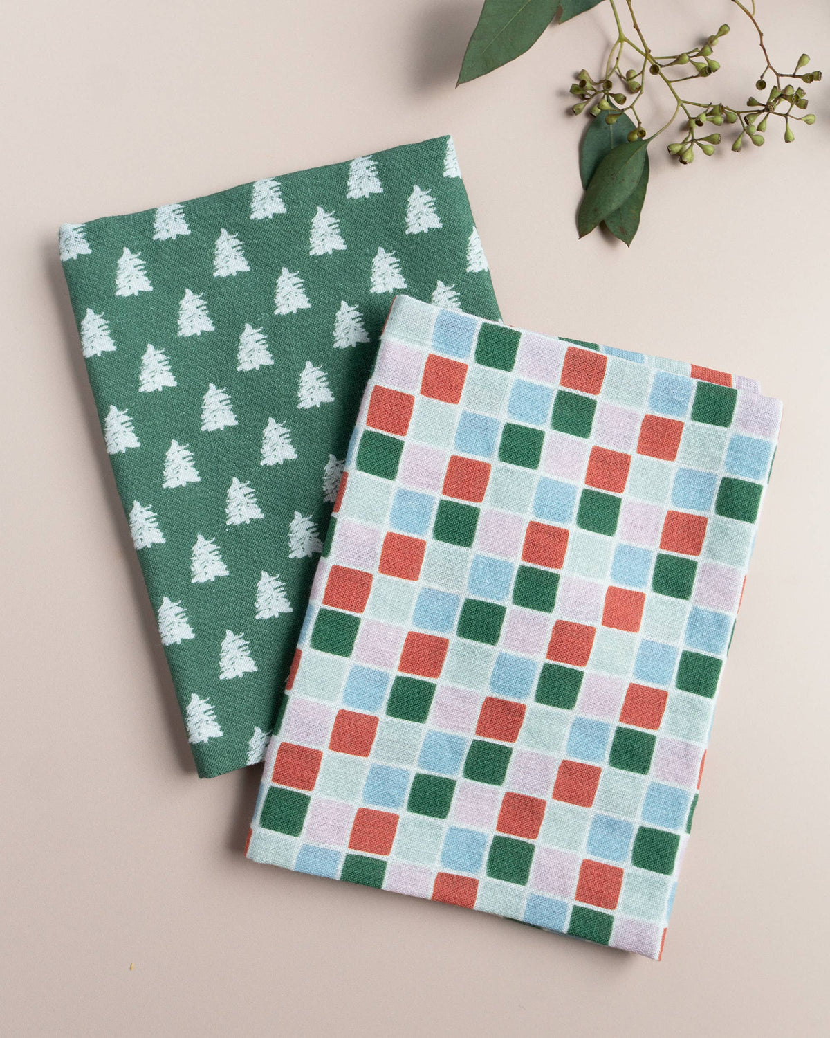 Evergreen Spruce Organic Linen Tea Towel