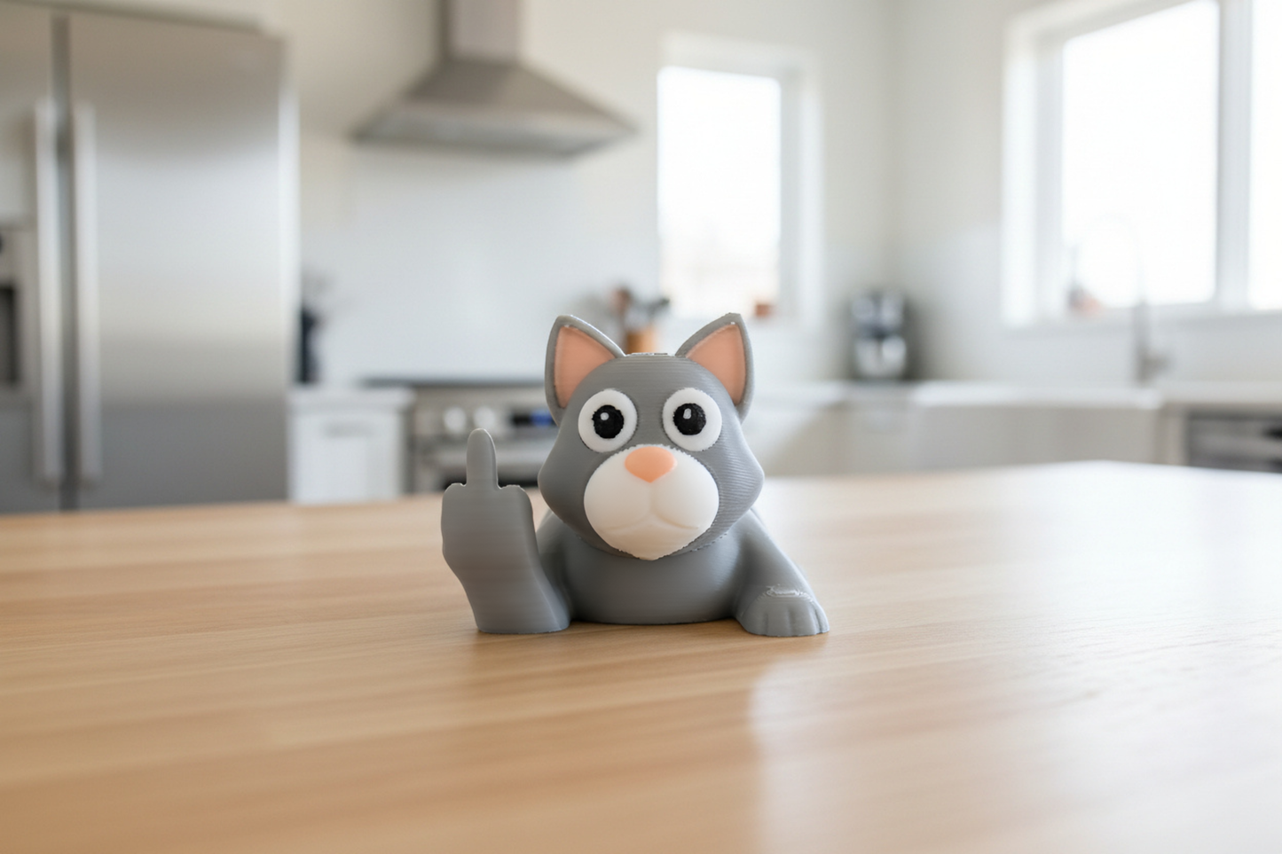 Cat Middle Finger Figurine, Funny Gag Gift