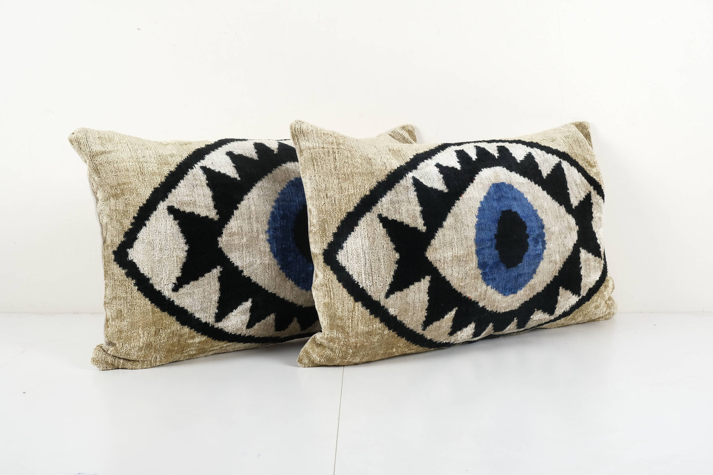 Silk Ikat Eye Velvet Pillow