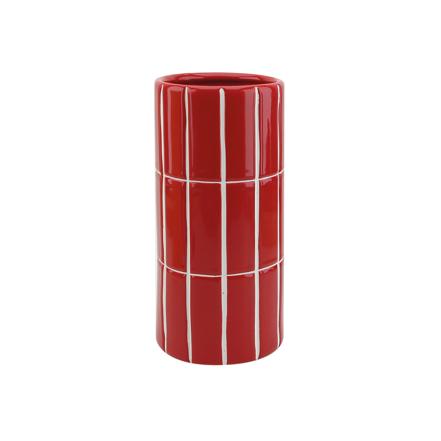 Red tiled vase D10.5 H23 cm