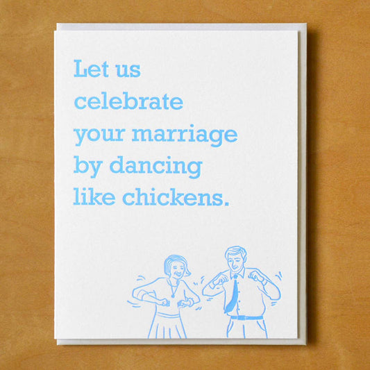 Wedding Dance Like Chickens Greeting Card