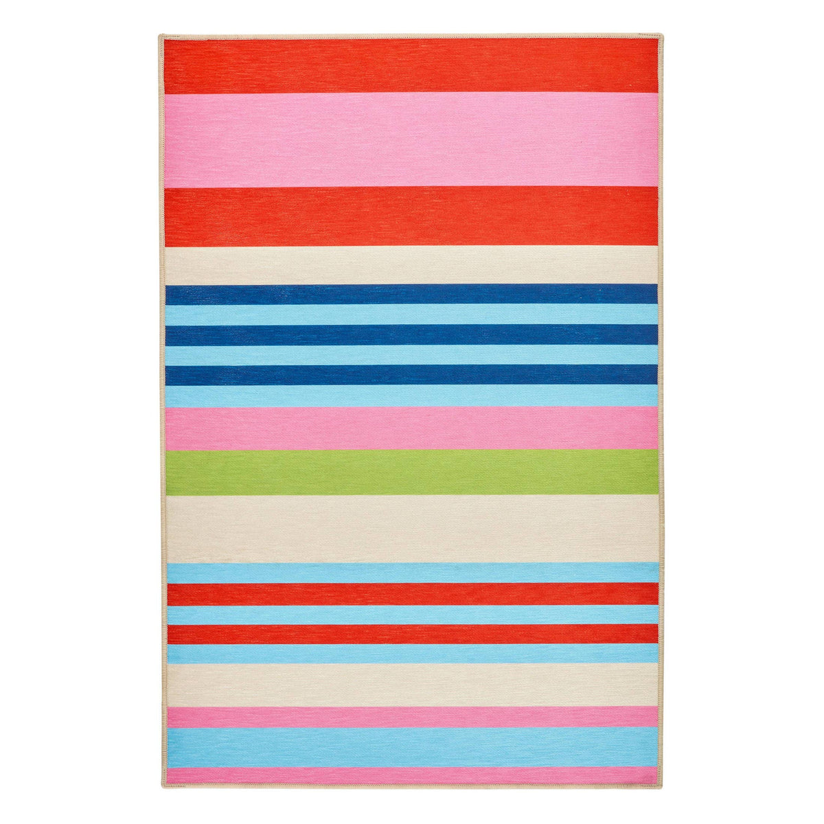 Beach Stripe Machine Washable Rug | Multi