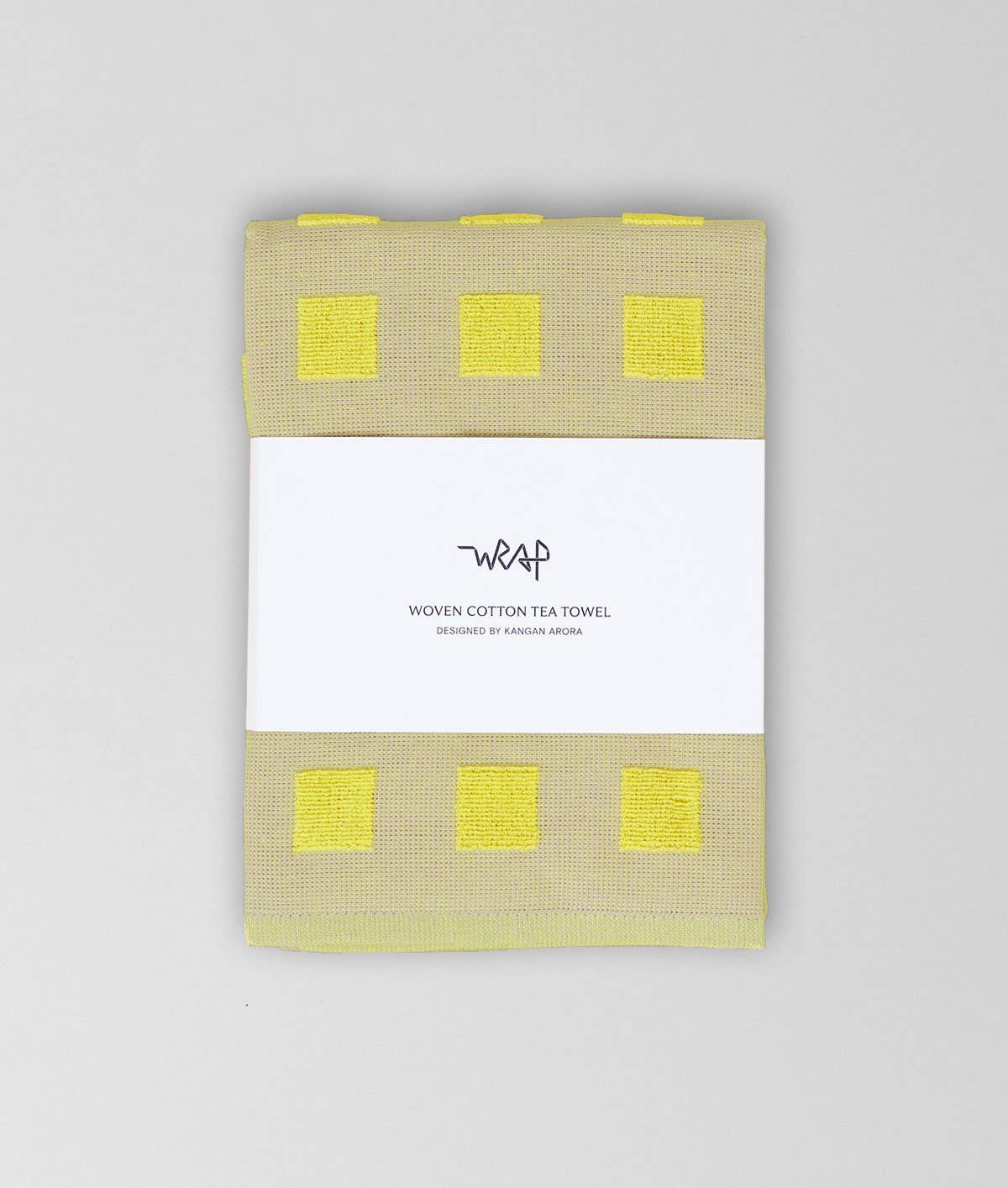 Squares Woven Terry Tea Towel – Oat/Yellow