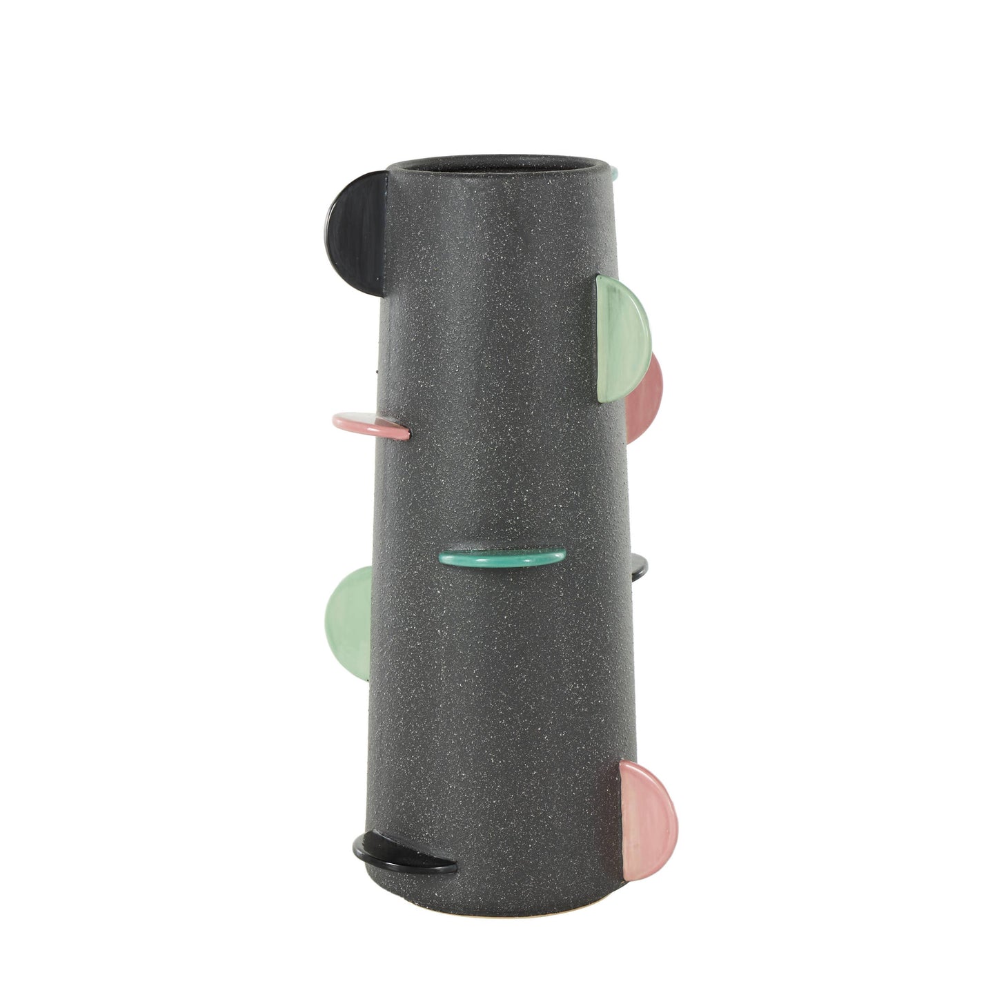 Eclectic Black Ceramic Decorative Vase