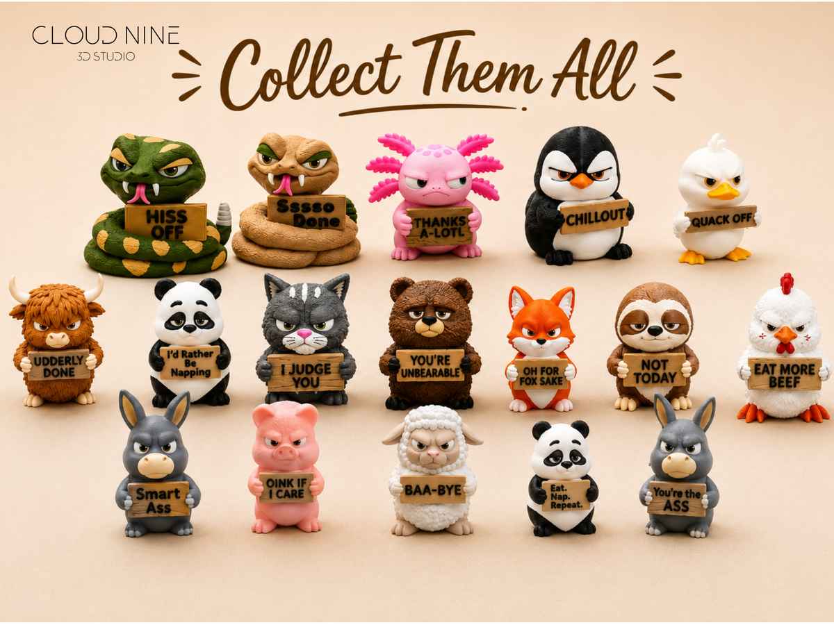 3D Printed Funny Animals with Attitude Desk Decor, Sassy Animals, SHEEP