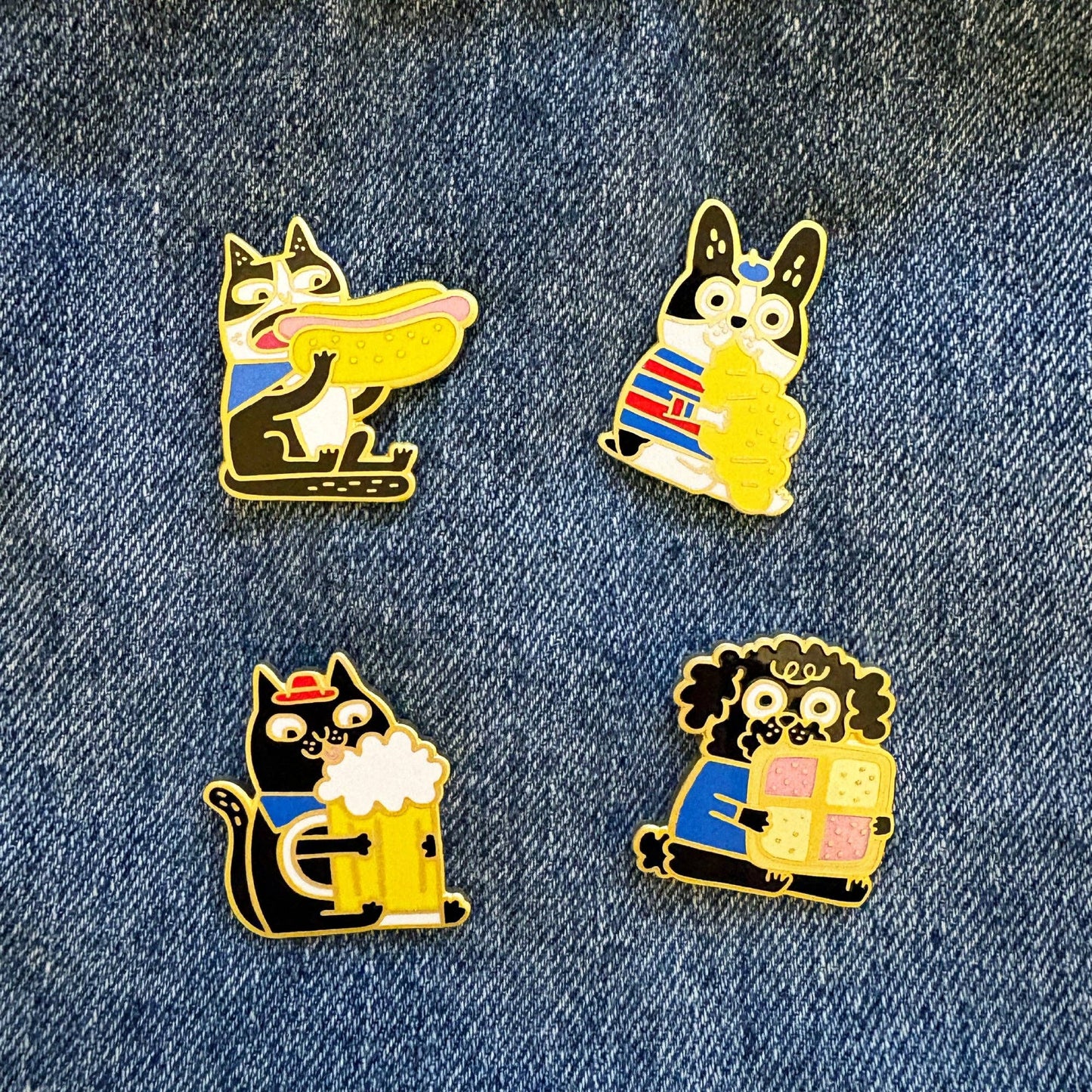 Croissant Beret Dog Enamel Pin