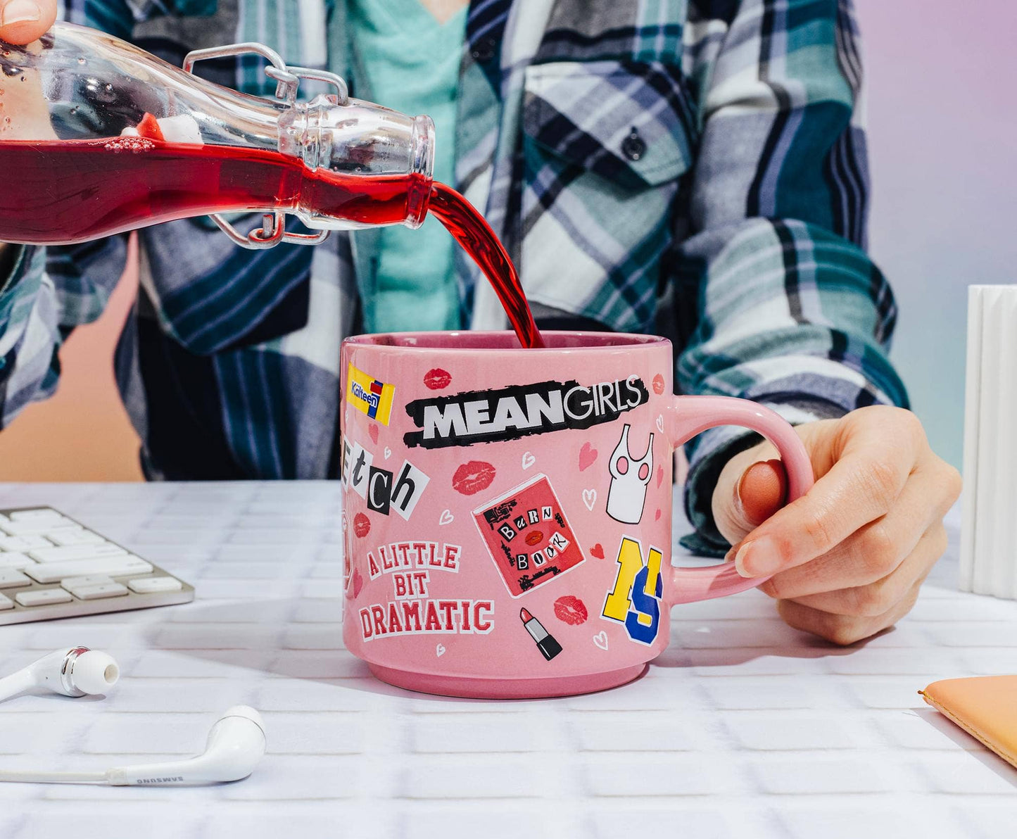 Mean Girls Icons Pink Ceramic Mug | Holds 13 Ounces