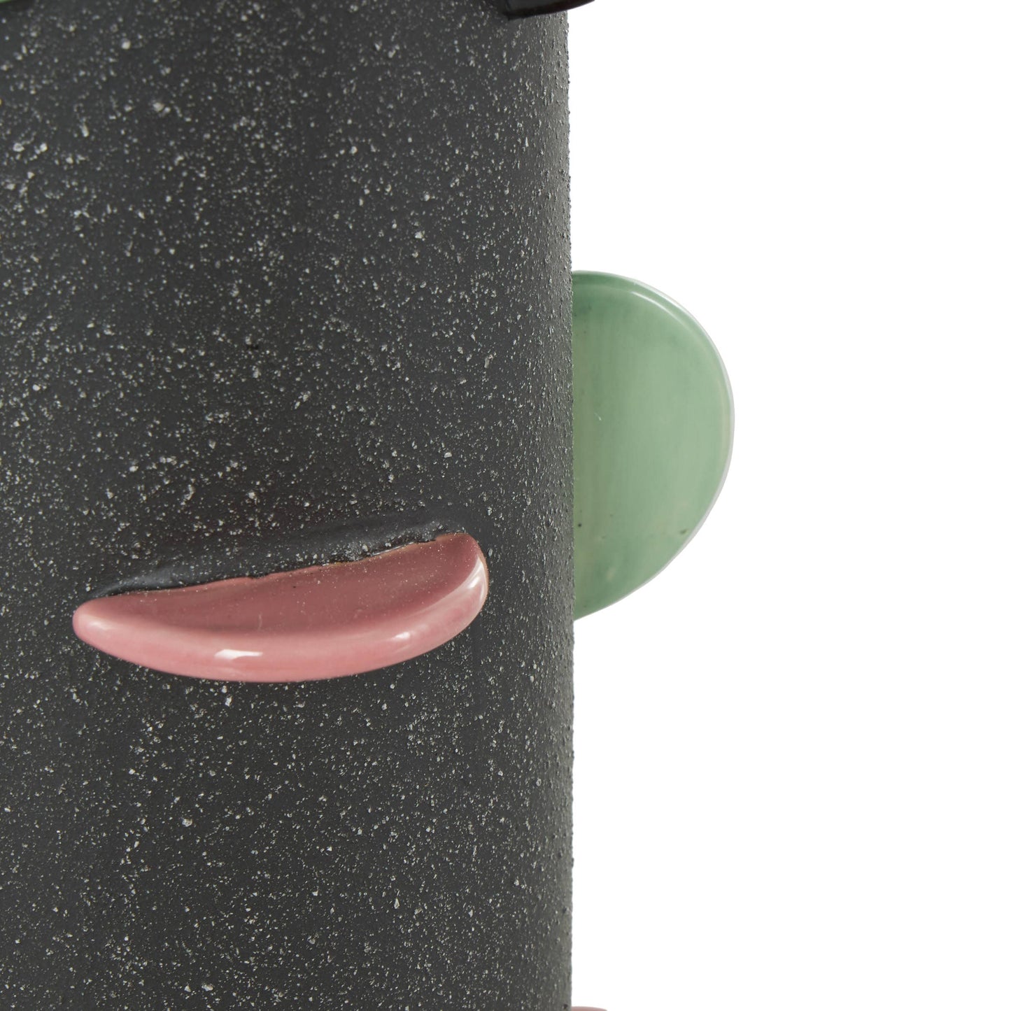 Eclectic Black Ceramic Decorative Vase