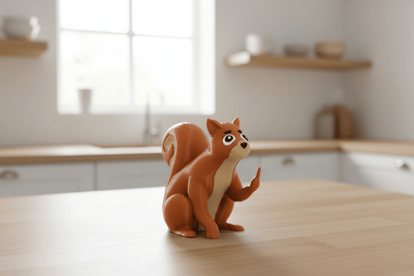 Squirrel Middle Finger Figurine, Funny Gag Gift