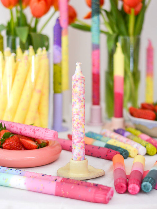 Taper candles- Summer vibes / Rainbow Confetti x1