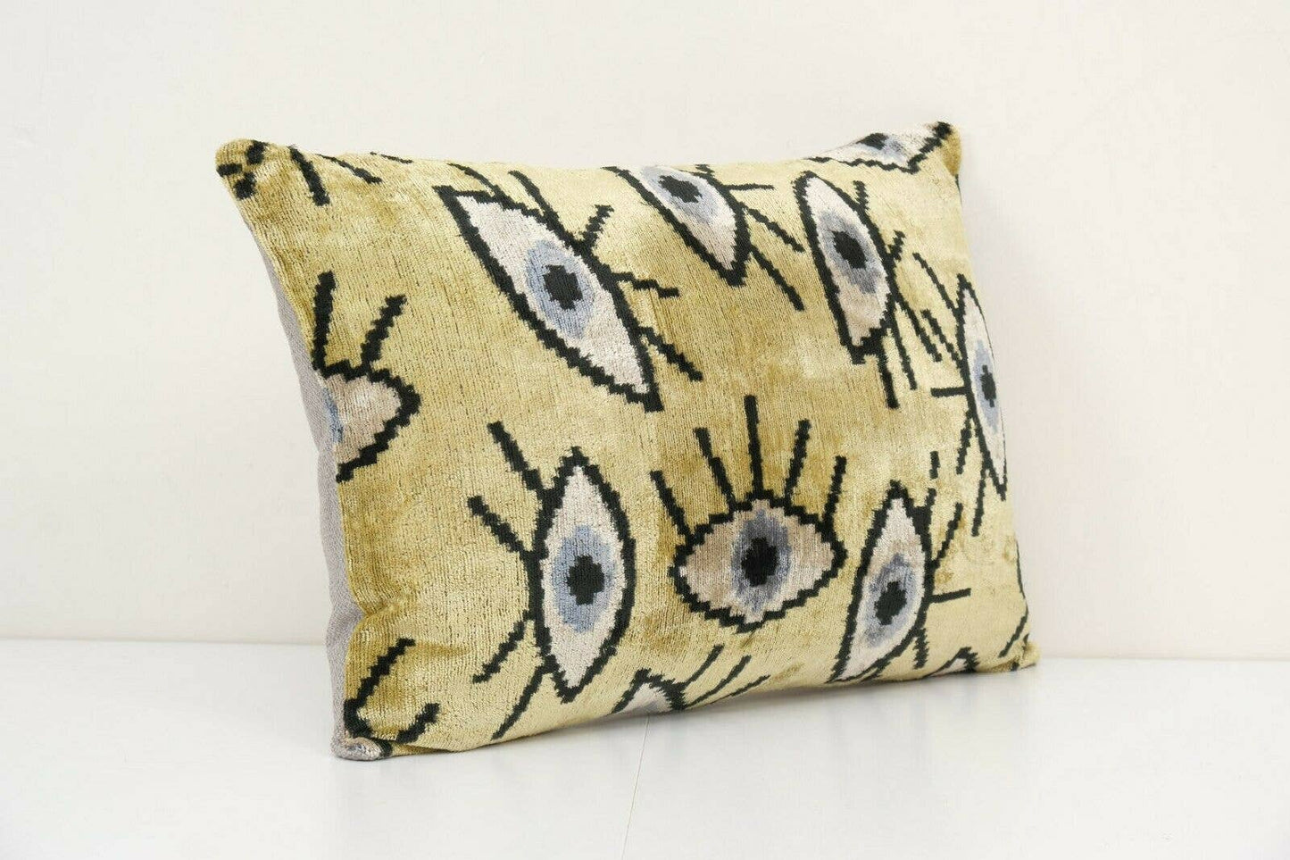 16" x 24" Ikat Eye Pillow Pillow Cover - Silk Ethnic Velvet