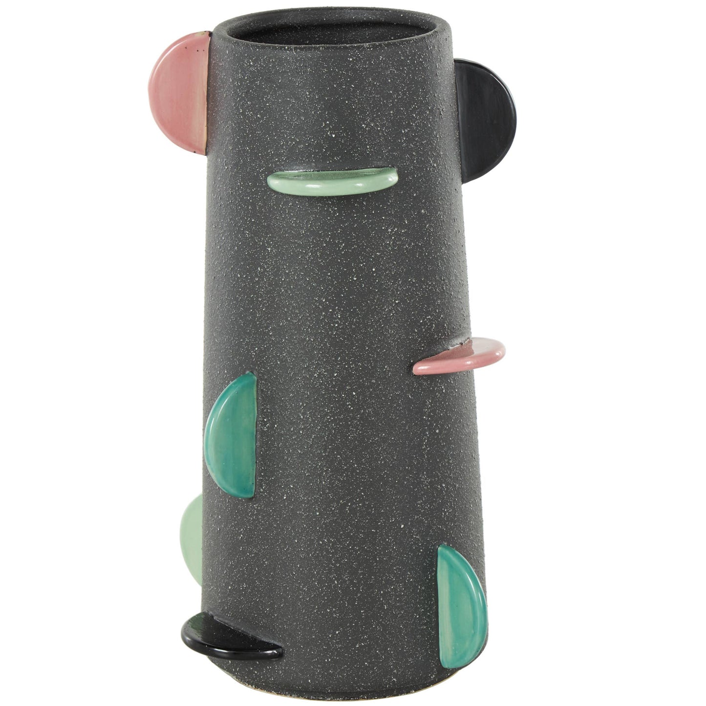 Eclectic Black Ceramic Decorative Vase