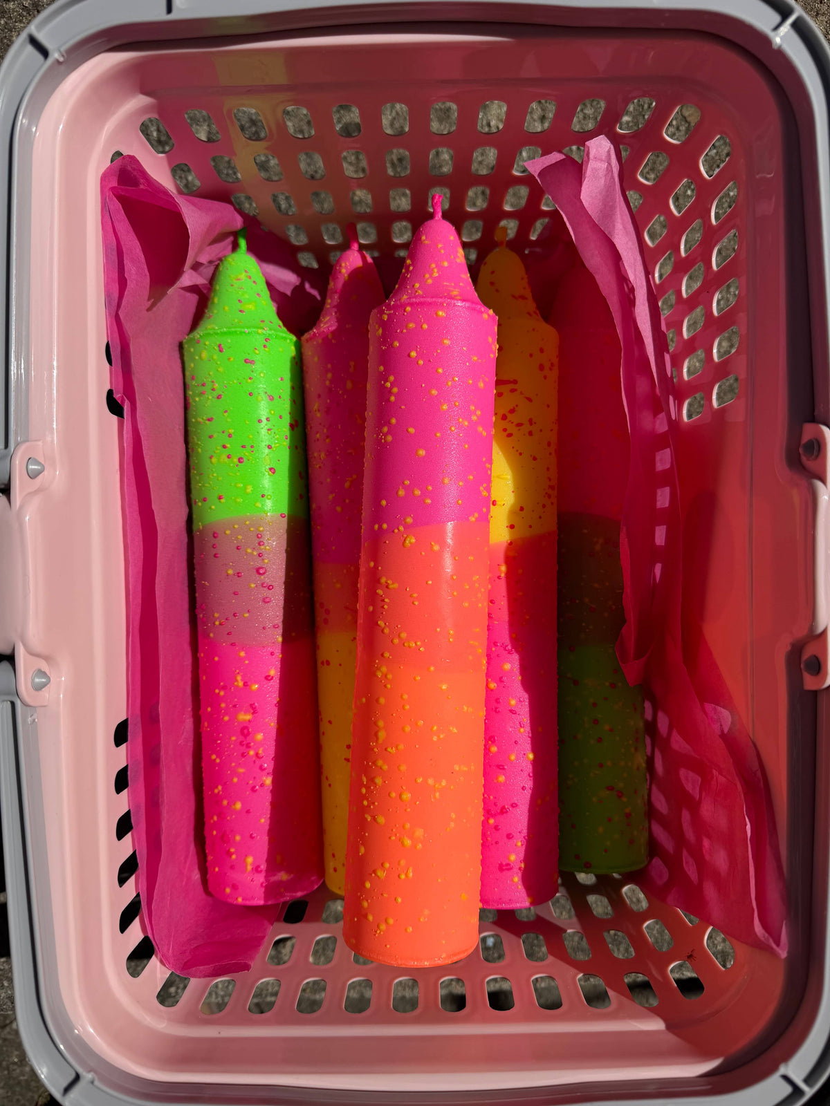 Block Candle, Summer Neon Confetti Mix (quantity of 1)