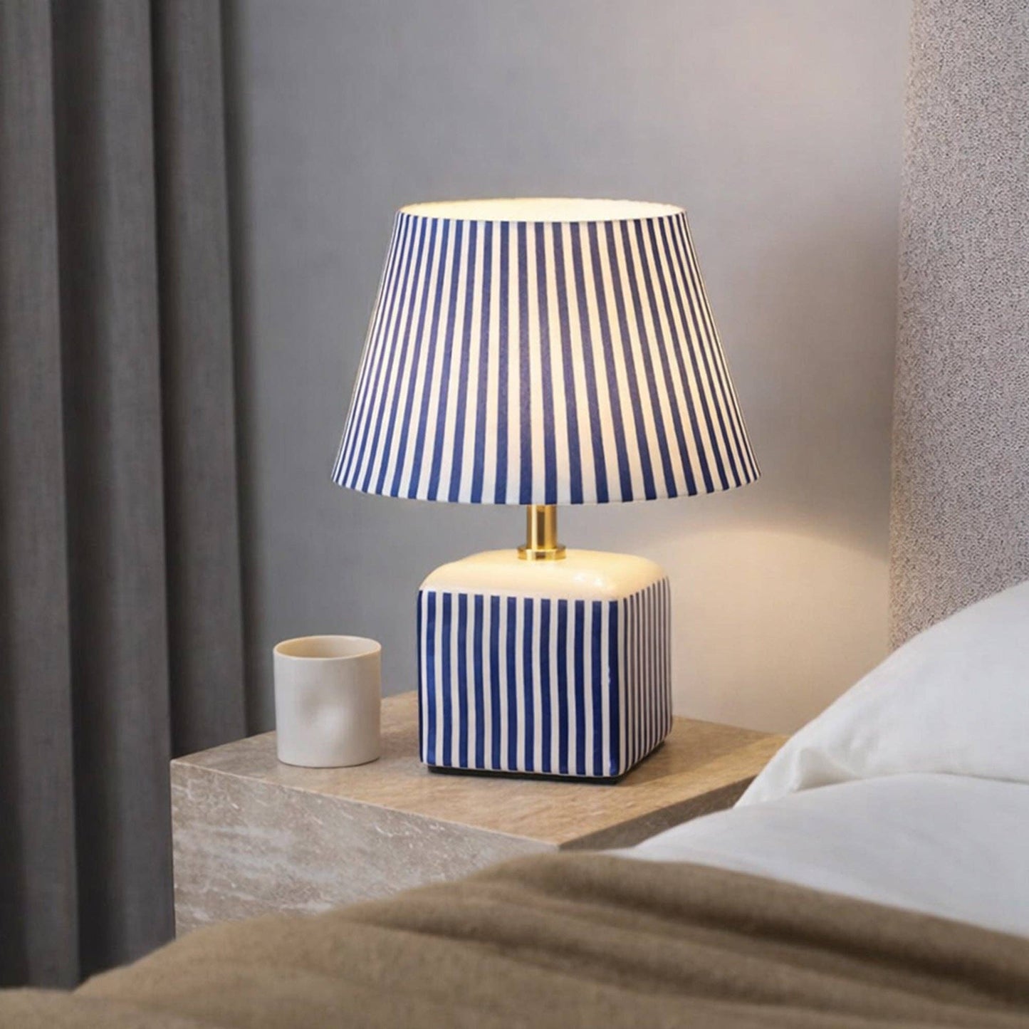 Amaris Ceramic Striped Table Lamp