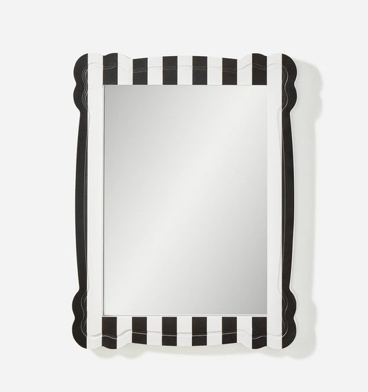 Black & White Striped Wall Mirror 29x21 inches