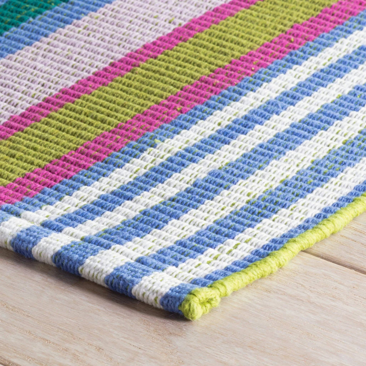 Mellie Stripe Handwoven Cotton Rug Door Mat | Multi 2x3