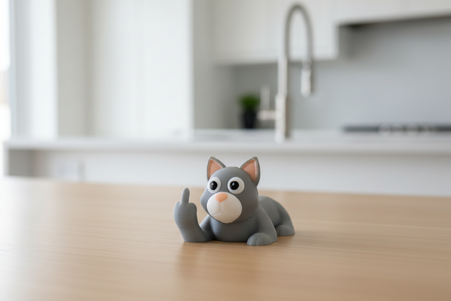 Cat Middle Finger Figurine, Funny Gag Gift