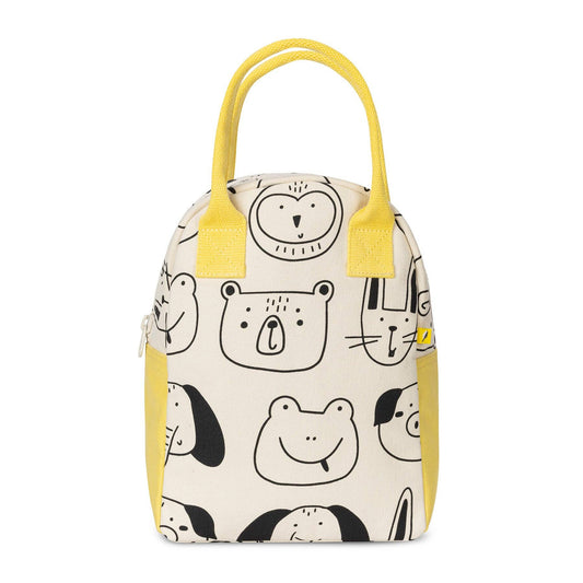 Fluf Animal Friends Organic Cotton Zipper Lunch Bag