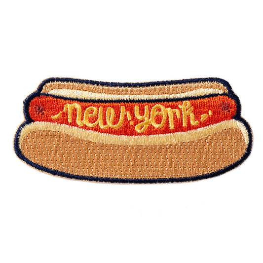 New York Hot Dog Embroidered Patch by Allison Cole