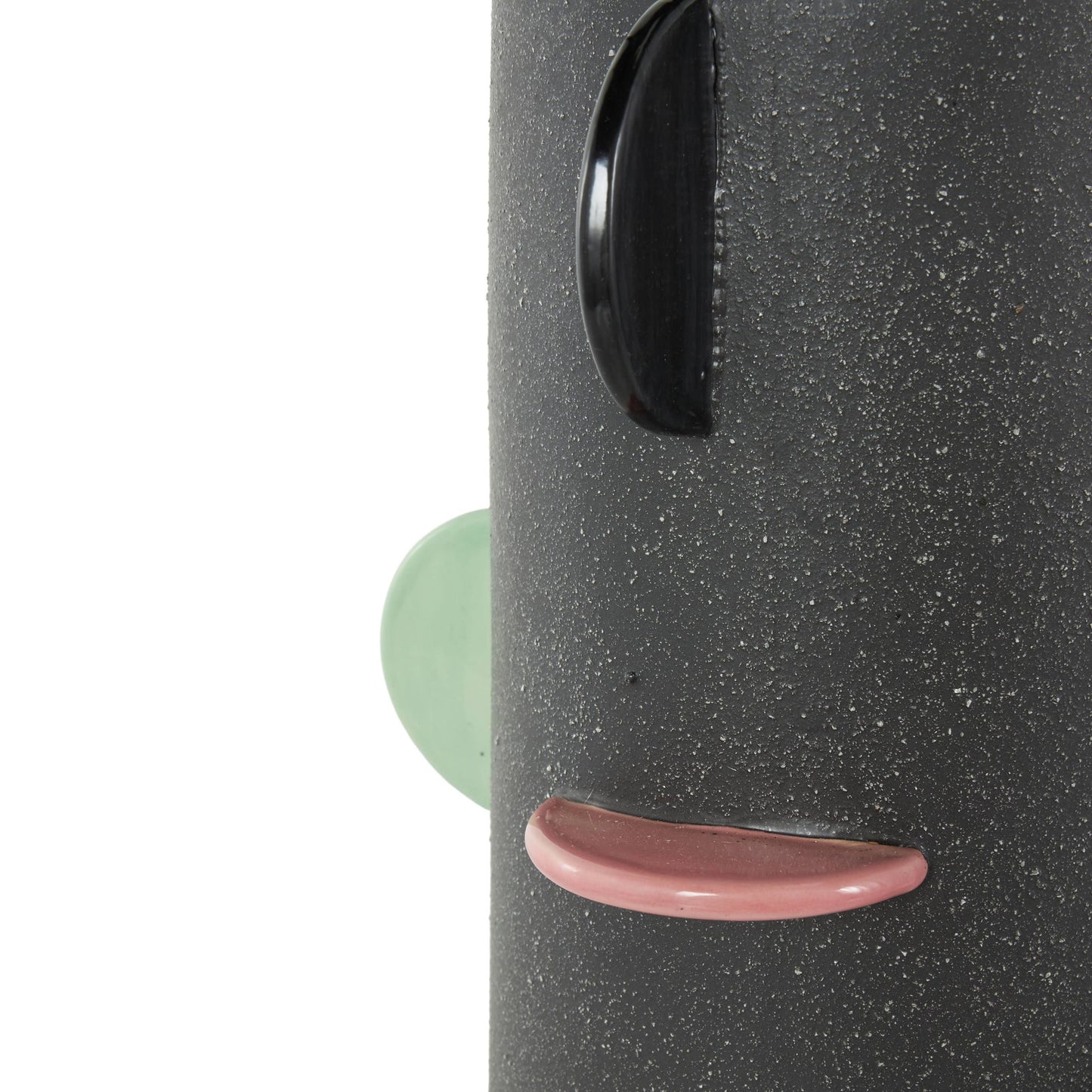Eclectic Black Ceramic Decorative Vase