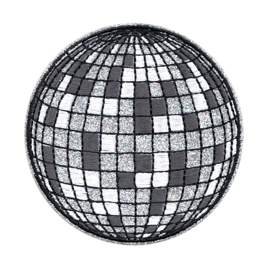 Disco Ball Embroidered Iron-On Patch - 3½ Inches