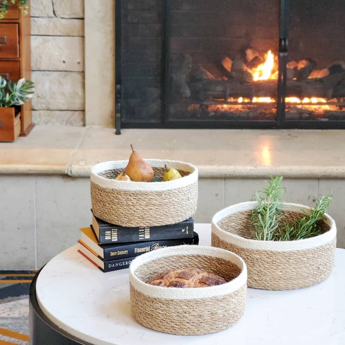 Handwoven Wicker Basket • Savar Storage Bowl - Set of 3