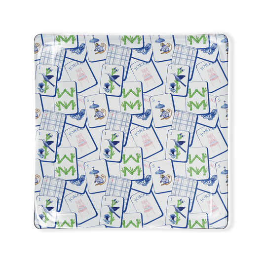 Glass Tray- Mahjong